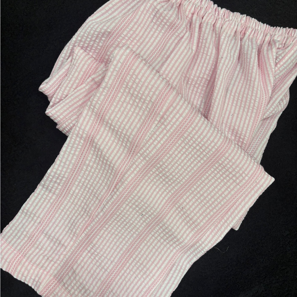 Pink and White Striped Pants